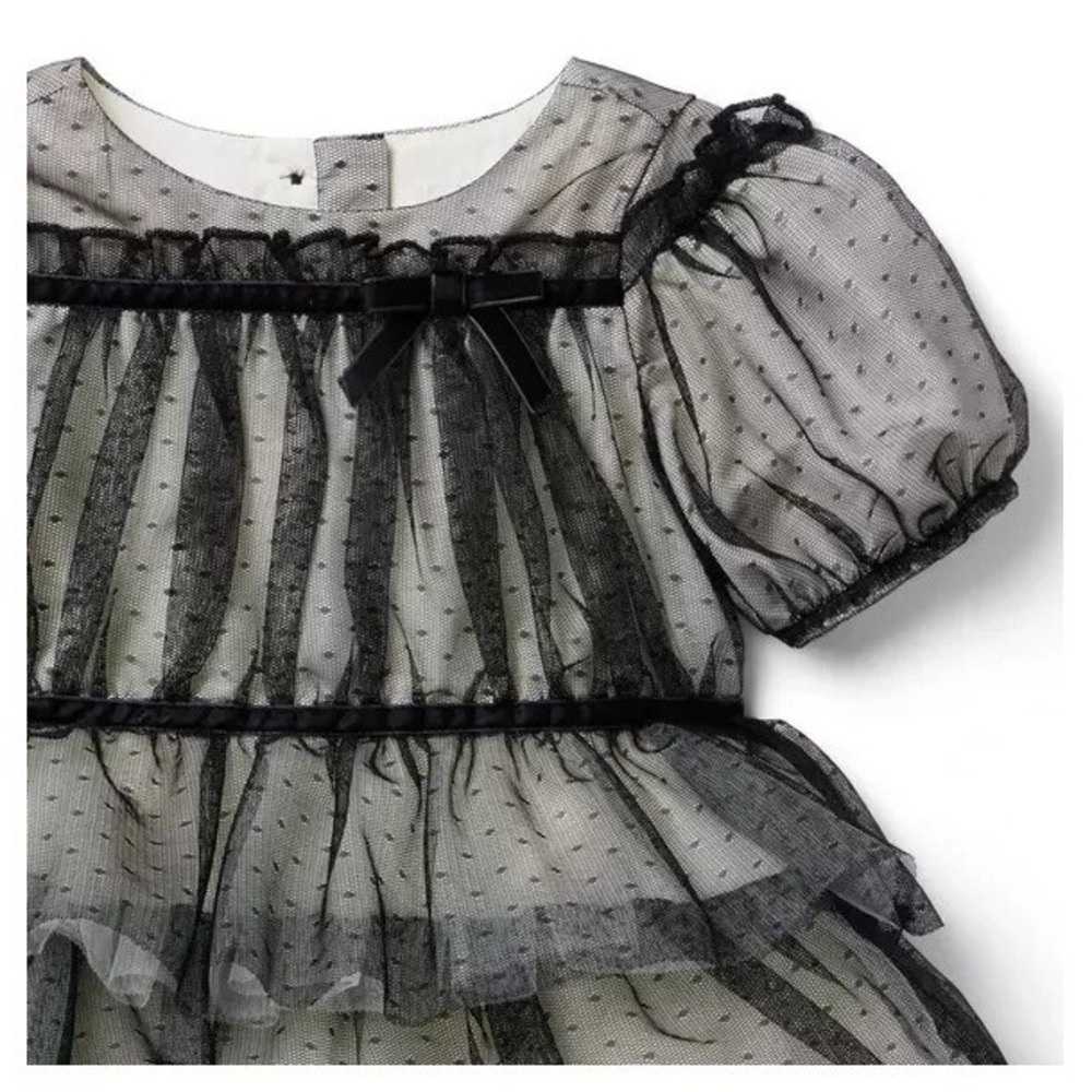 Janie and Jack Dot Tiered Tulle Dress Girls Size 7 - Picture 4 of 5
